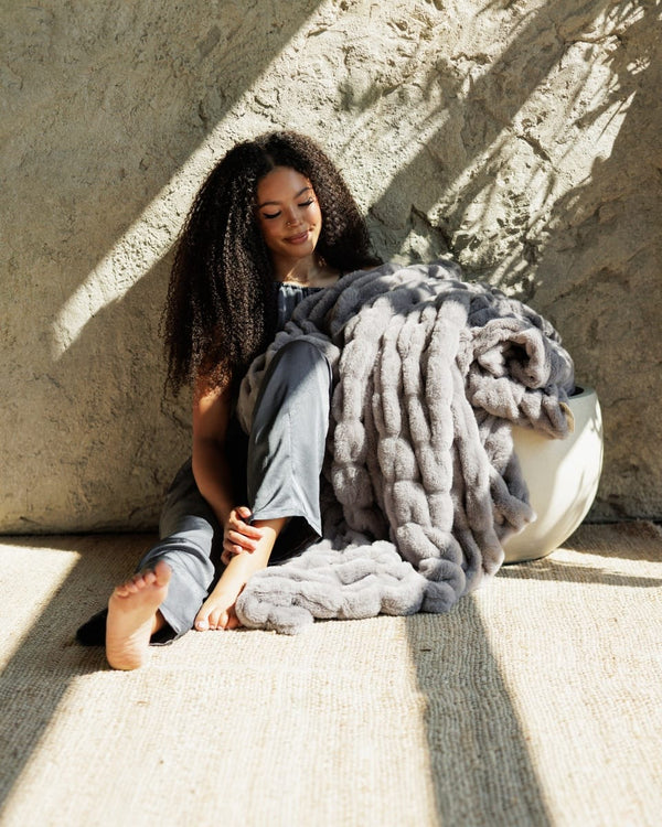 Hugs Light Frost Gray Blanket