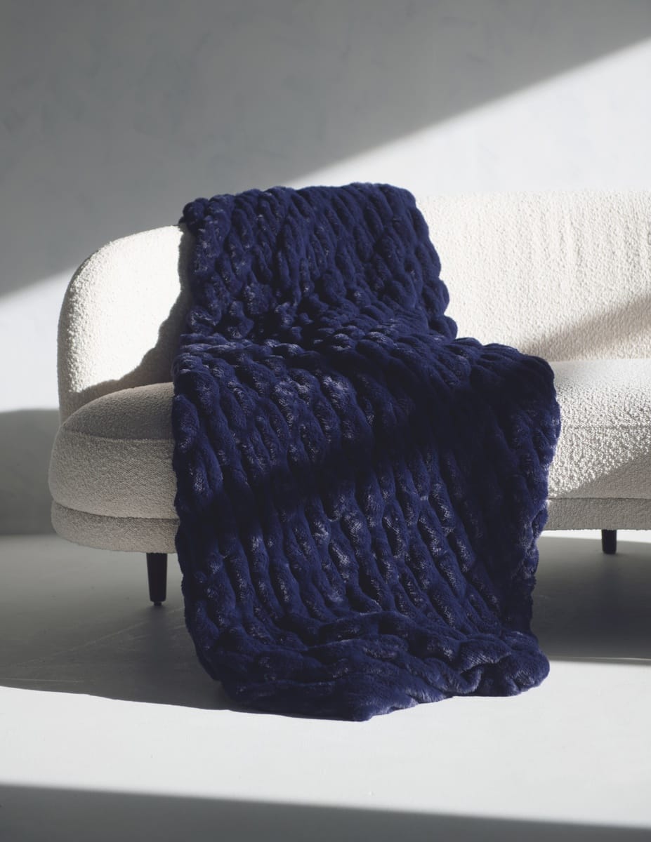 Hugs Light Peacoat Navy Plush Blanket | Minky Couture