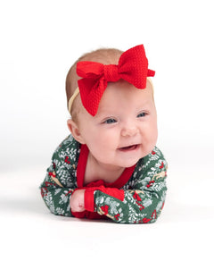 Snug-Fitting Infant Zippered Footie - Green Reindeer