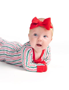 Snug-Fitting Infant Zippered Footie - Holly Stripe