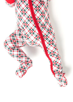 Snug-Fitting Infant Zippered Footie - Tree Plaid