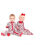 Snug-Fitting Infant Zippered Footie - Tree Plaid