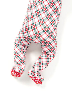 Snug-Fitting Infant Zippered Footie - Tree Plaid