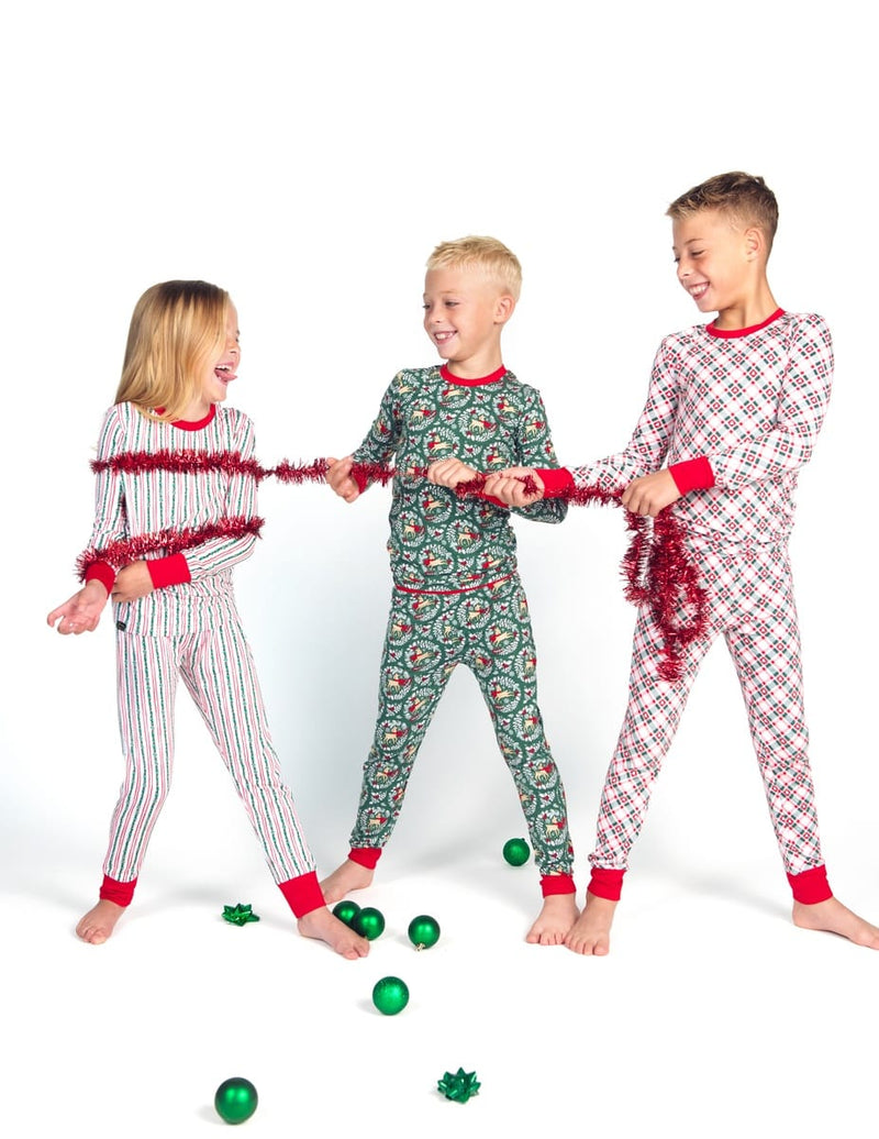 Snug-Fitting Tween Matching Set - Holly Stripe