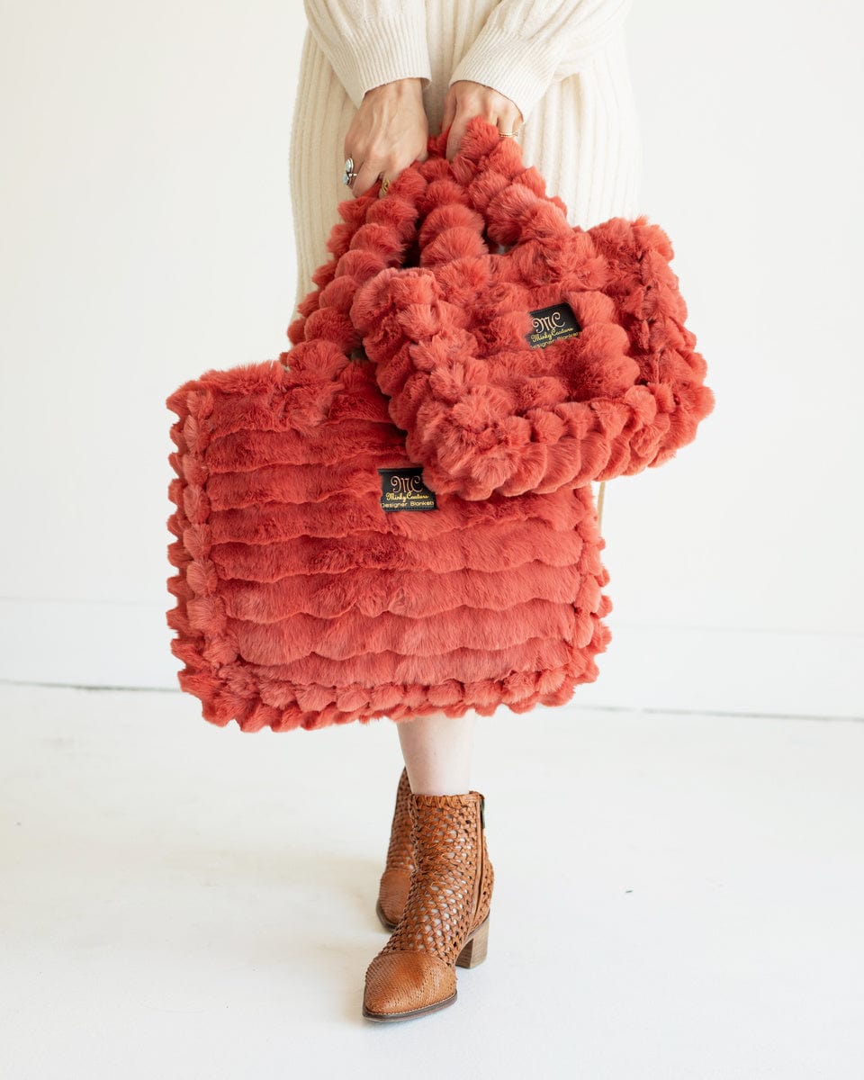 Annie Bag - Ripple Burnt Sienna Plush Handbag | Minky Couture
