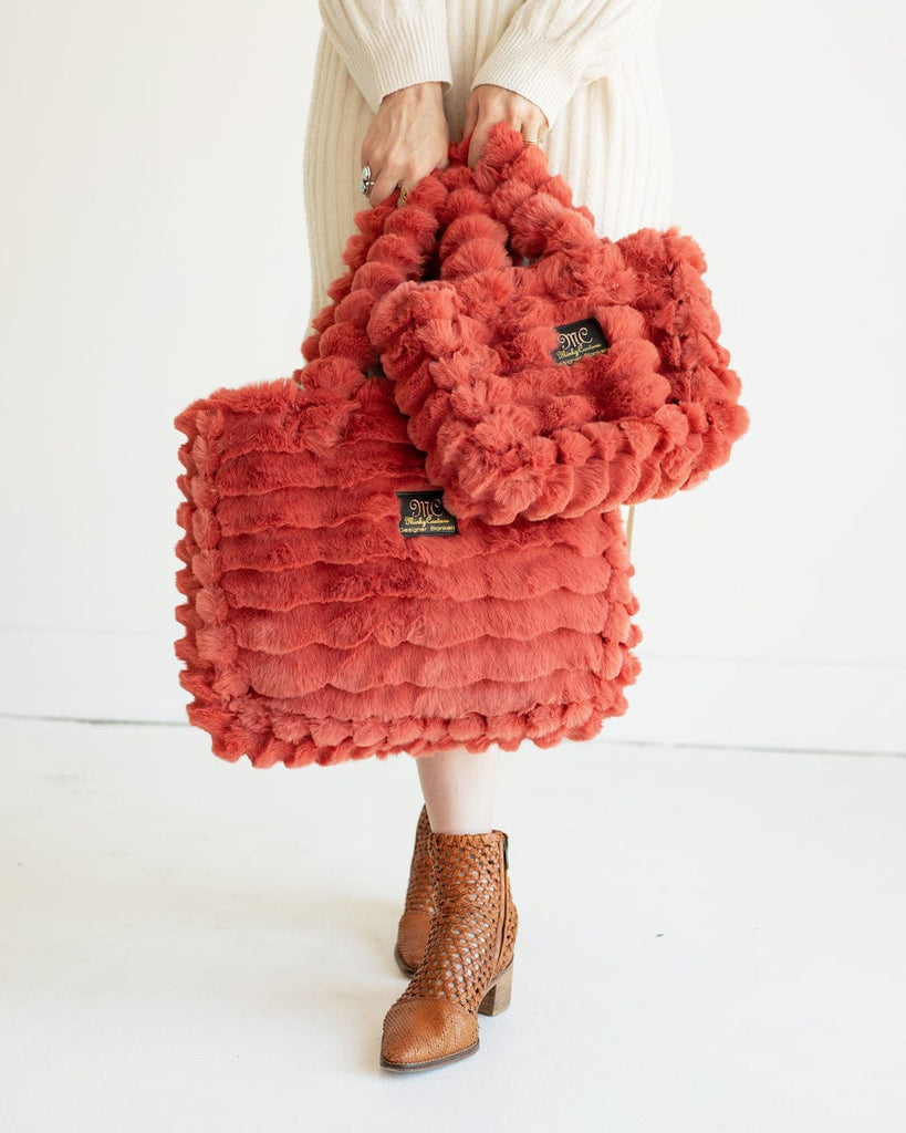 Annie Bag Ripple Burnt Sienna Plush Handbag Minky Couture