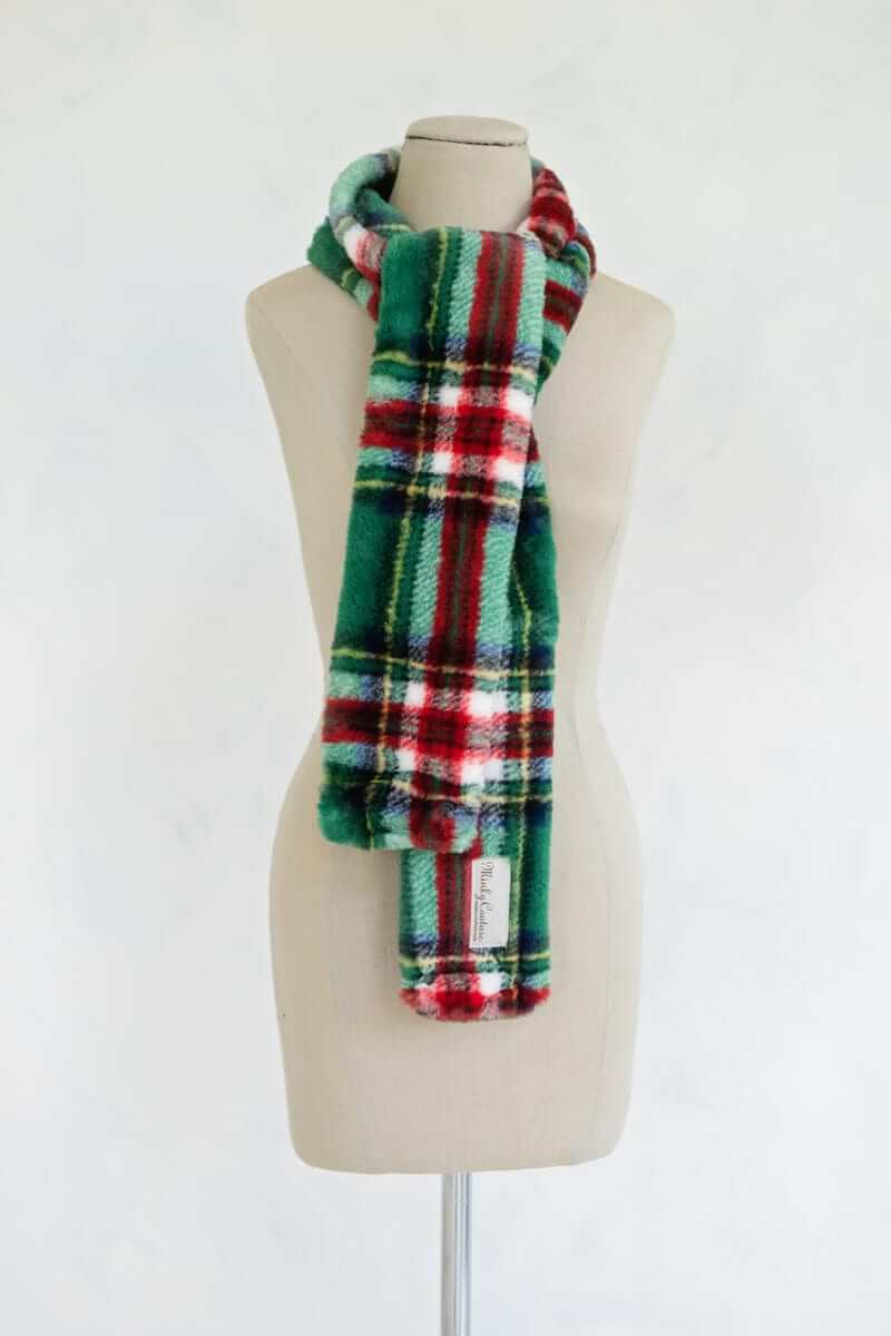 Lush Scarf in festive Christmas Plaid, perfect for cozy winter days and stylish holiday gifts.