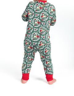 Snug-Fitting Toddler Matching Set - Green Reindeer
