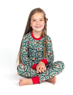 Snug-Fitting Toddler Matching Set - Green Reindeer