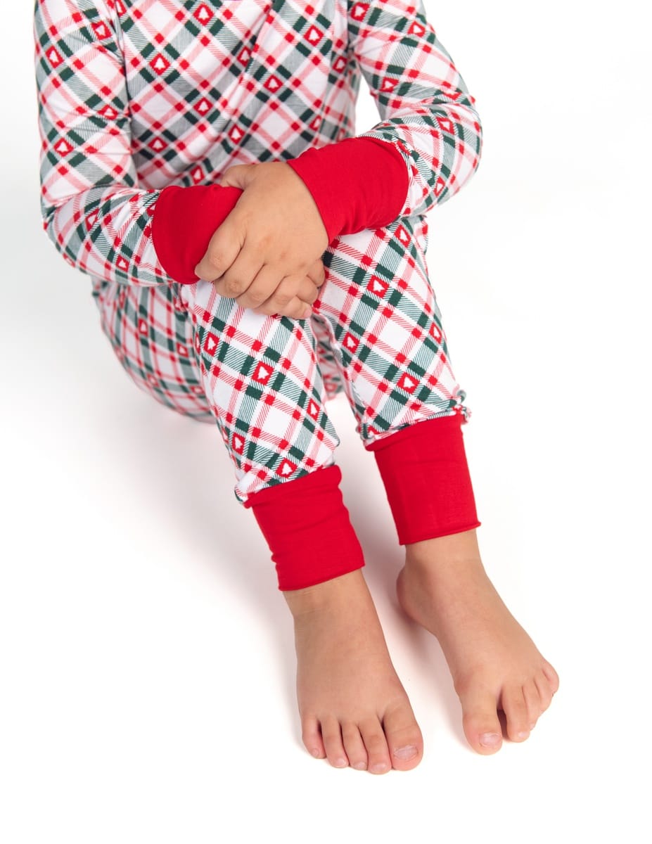 Snug-Fitting Toddler Matching Set - Tree Plaid
