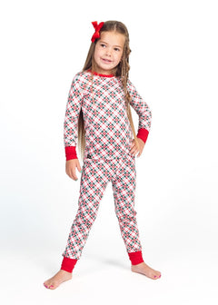 Snug-Fitting Toddler Matching Set - Tree Plaid