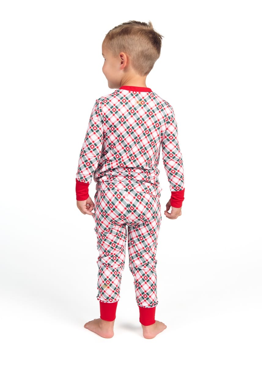 Snug-Fitting Toddler Matching Set - Tree Plaid
