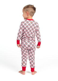 Snug-Fitting Toddler Matching Set - Tree Plaid