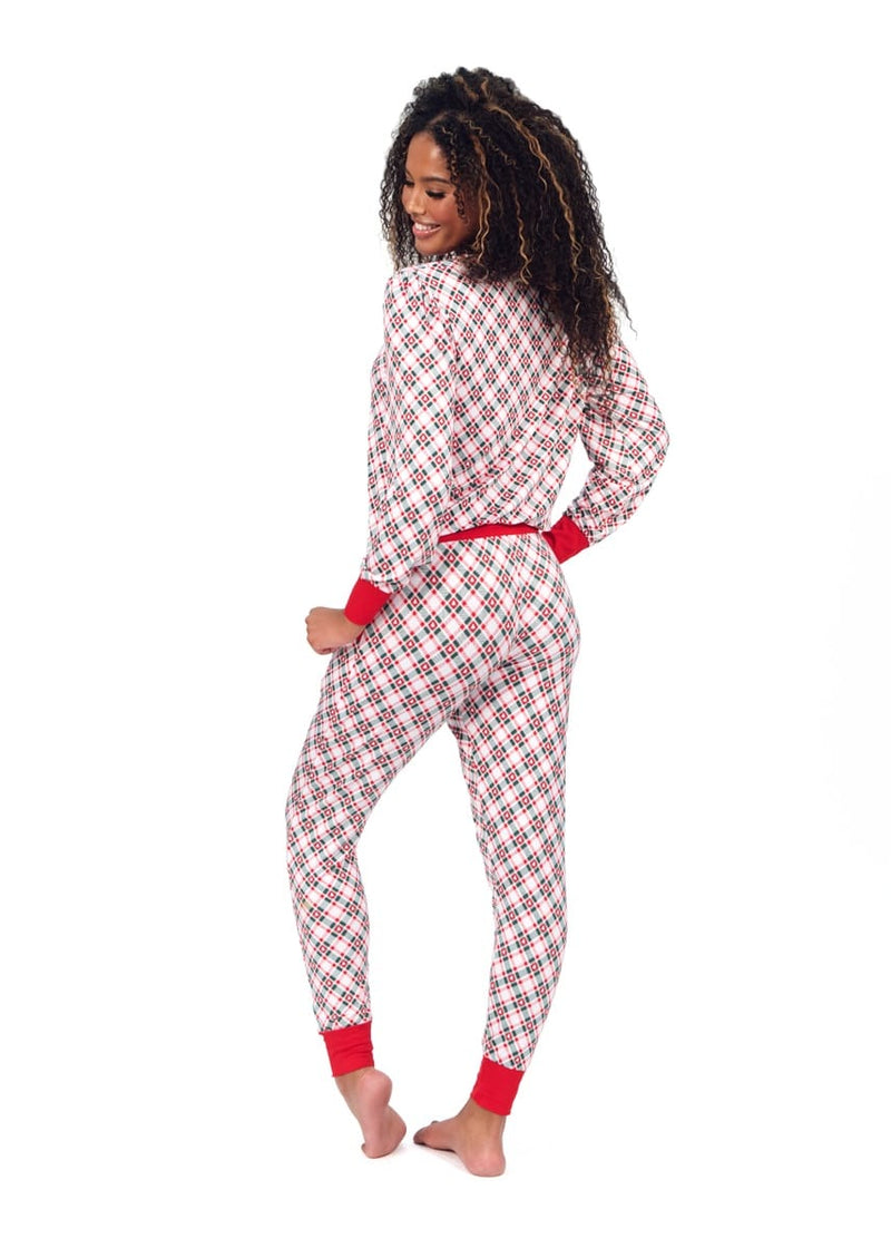Women's Bamboo Pullover Set - Tree Plaid