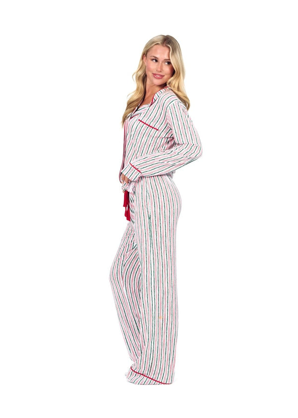 Women's Button Up Pant Set - Holly Stripe