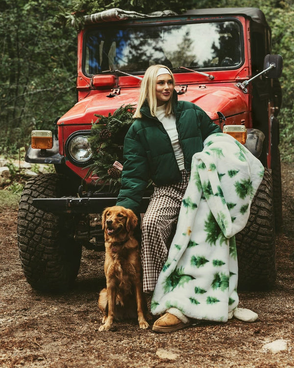 Lush White Winter Forest Blanket