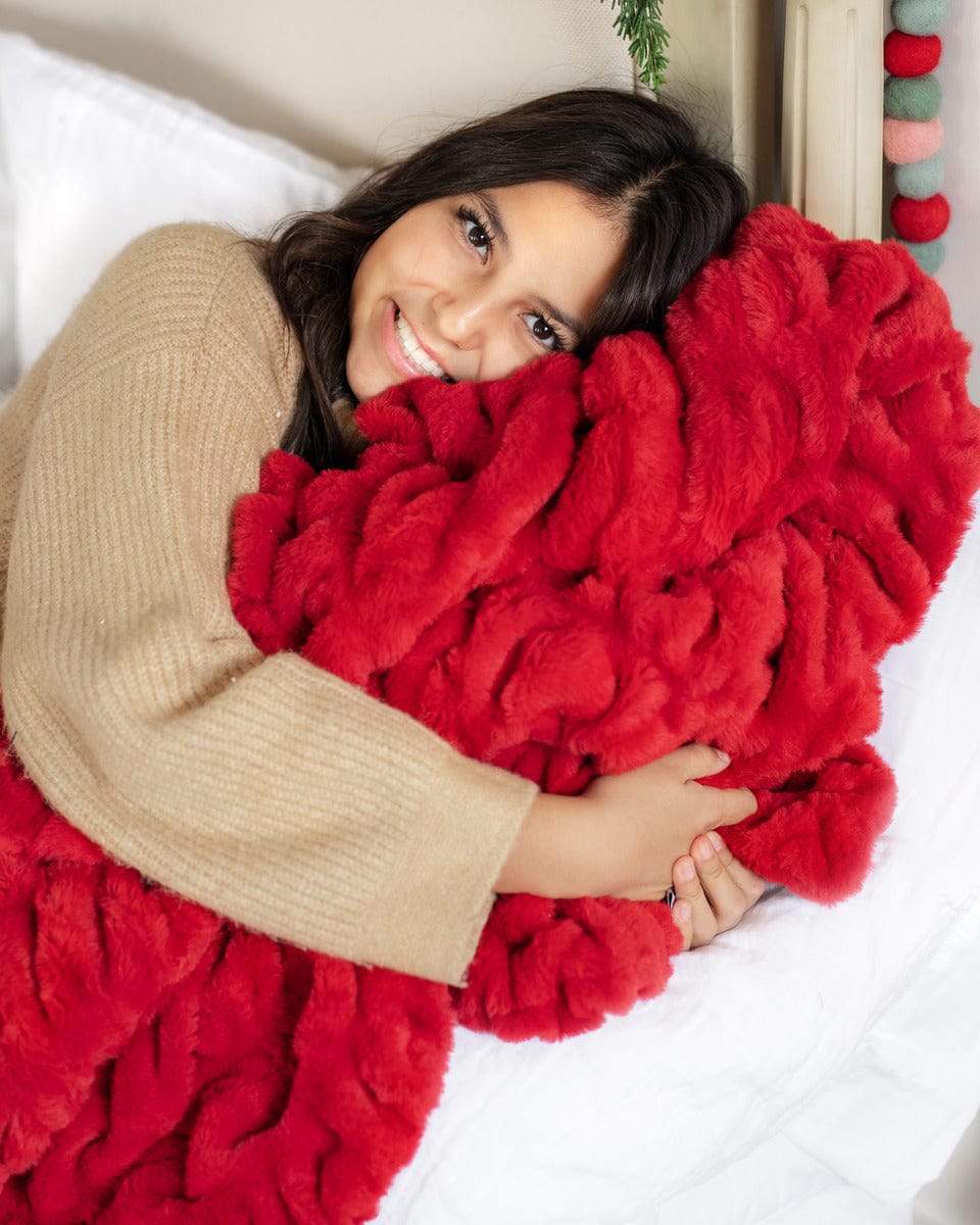 Hugs Red Plush Blanket Minky Couture - Main Image