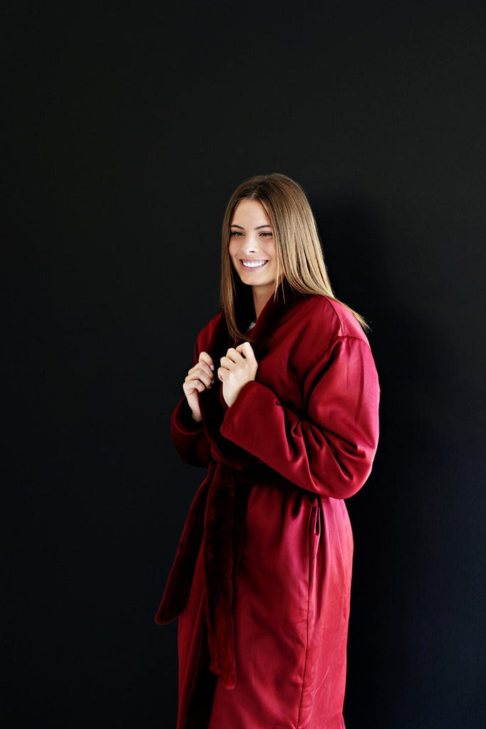Satin Deep Red Robe Final Sale Minky Couture